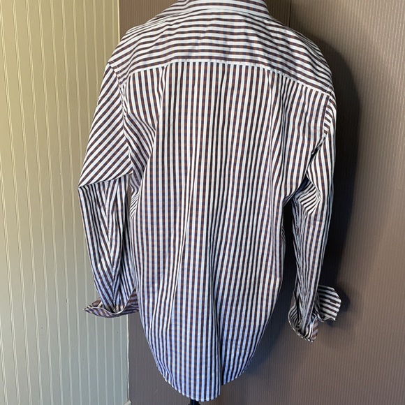 Bugatchi long sleeve casual button down shirt size large blue,brown - Picture 6 of 8